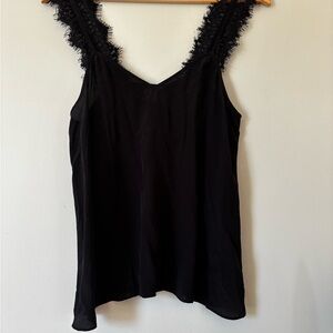 Cami NYC Elegant Black Lace-Trimmed Camisole